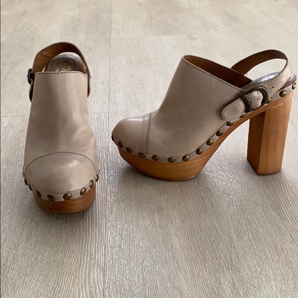 Wooden platform heels by Jeffrey Campbell